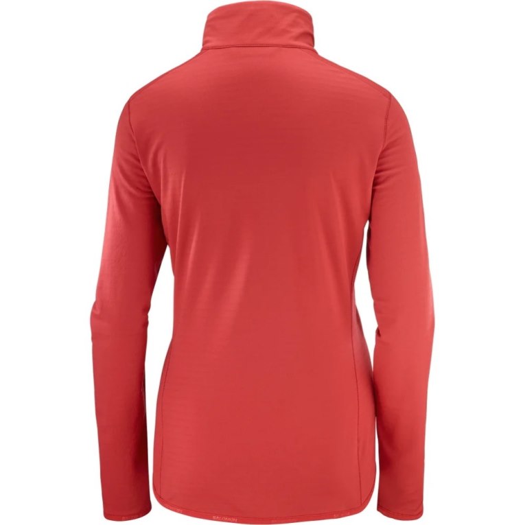 Dámské Bundy Salomon Essential Lightwarm Half Zip Červené | CZ 59JPYBN